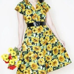 Bernie Dexter Rachel Sunflower Dress - Size Large - Cotton